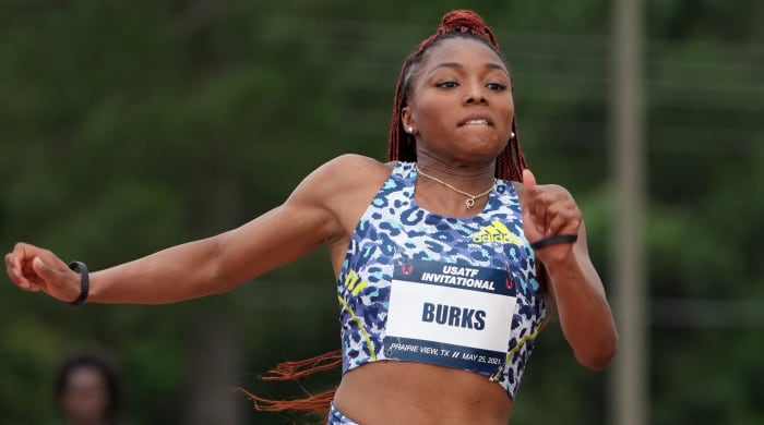 Professional long jumper Quanesha Burks